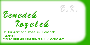 benedek kozelek business card